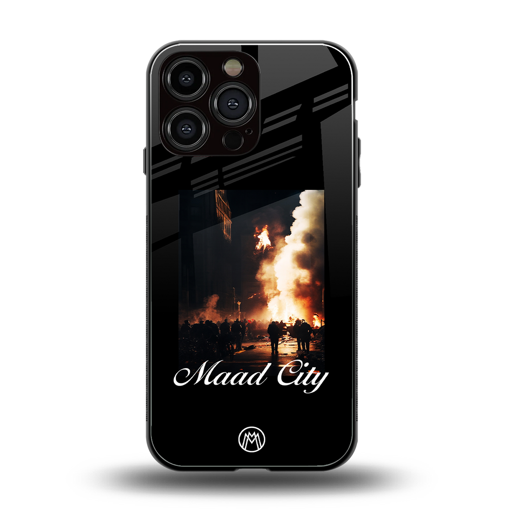 maad city back phone cover | glass case for iphone 16 pro max