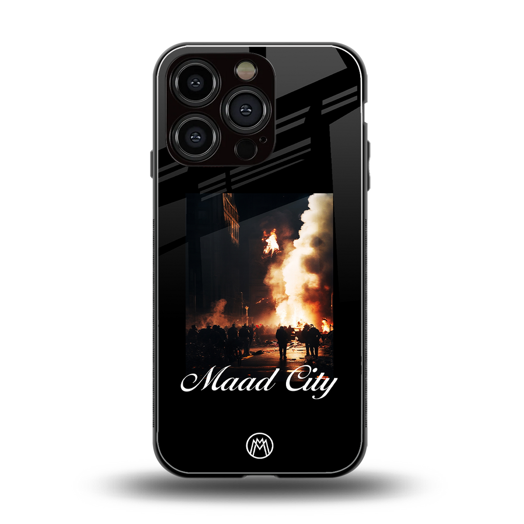 maad city back phone cover | glass case for iphone 16 pro