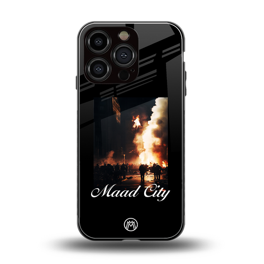 maad city back phone cover | glass case for iphone 16 pro