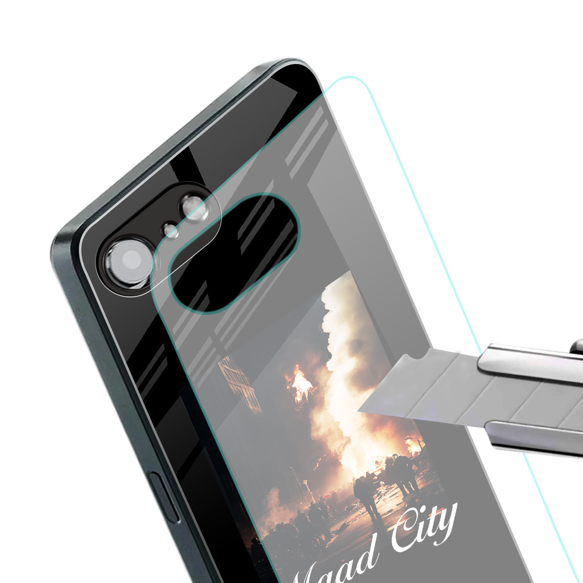 maad city back phone cover | glass case for iphone 16e