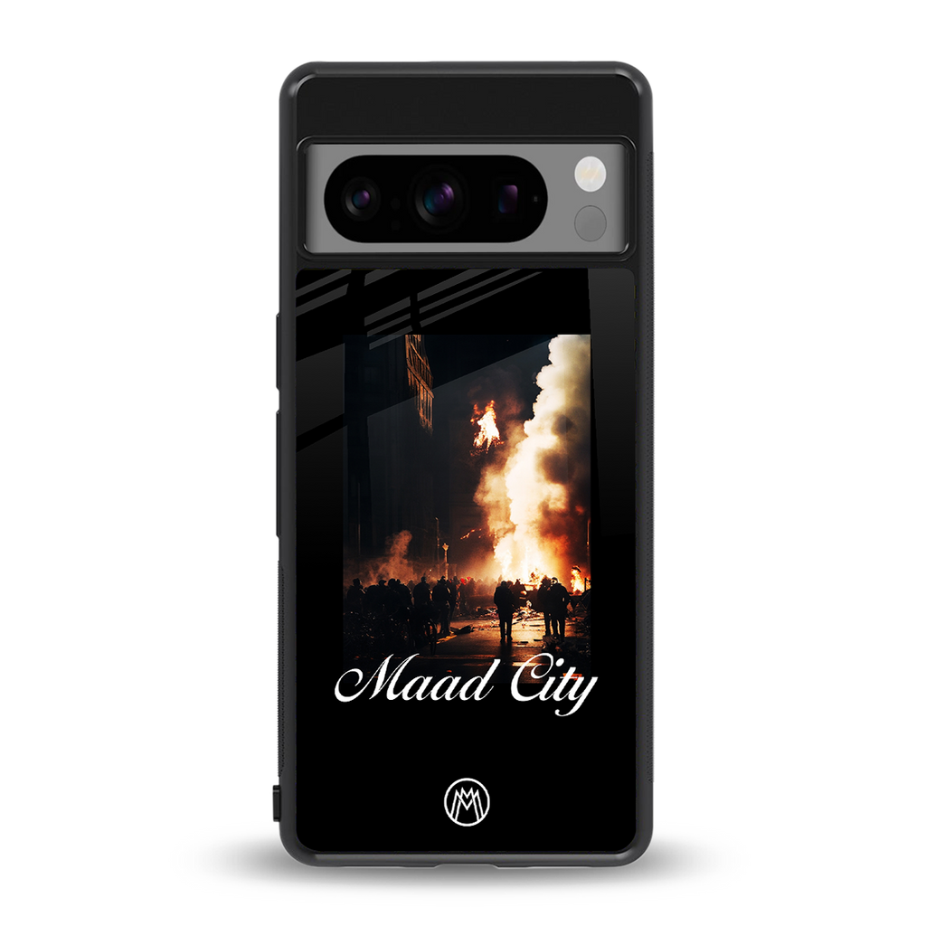 maad city back phone cover | glass case for google pixel 8 pro