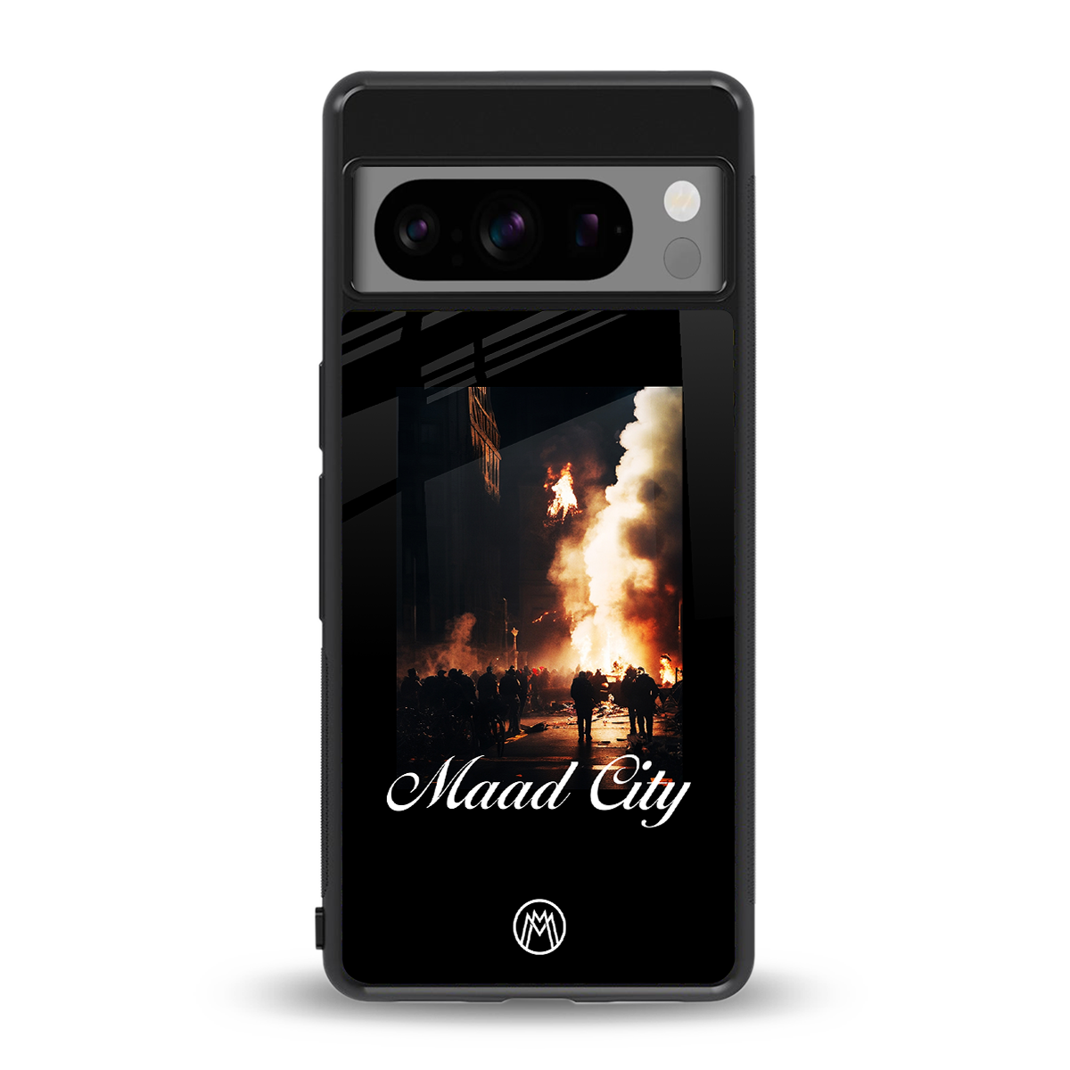 maad city back phone cover | glass case for google pixel 8 pro