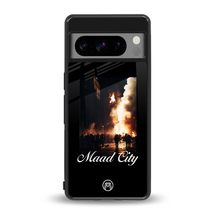 maad city back phone cover | glass case for google pixel 8 pro