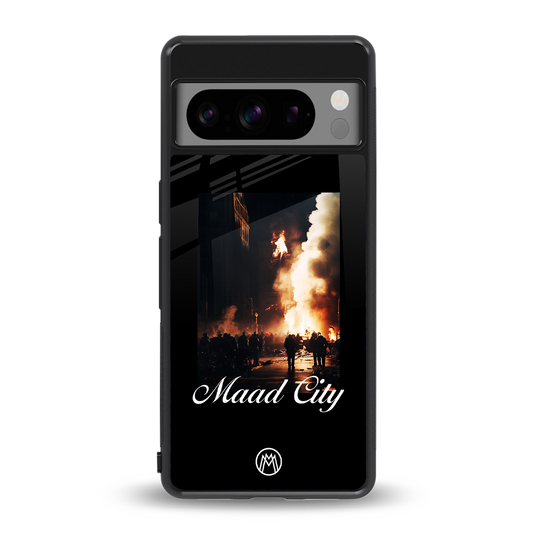 maad city back phone cover | glass case for google pixel 8 pro