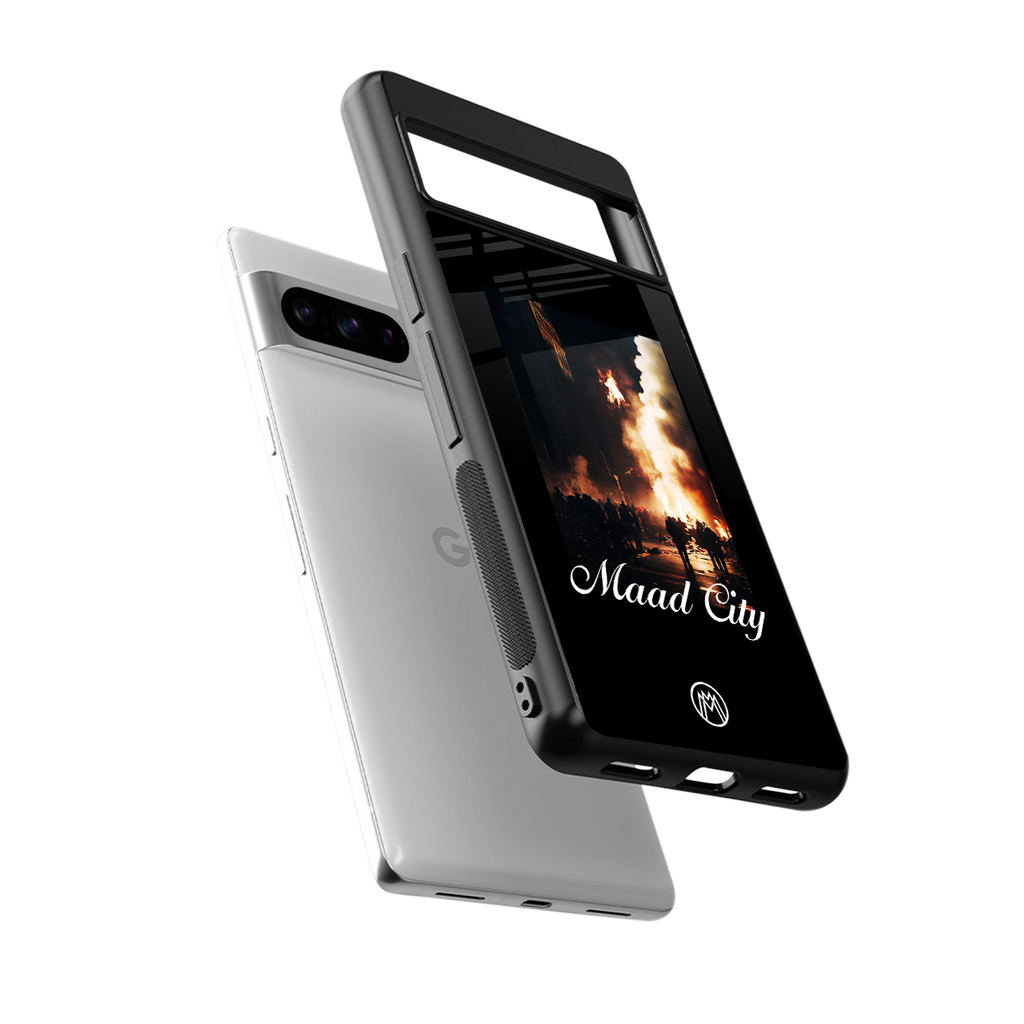 maad city back phone cover | glass case for google pixel 8 pro