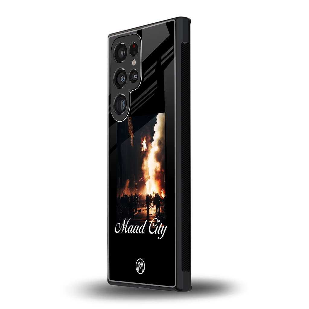 maad city back phone cover | glass case for samsung galaxy s23 ultra