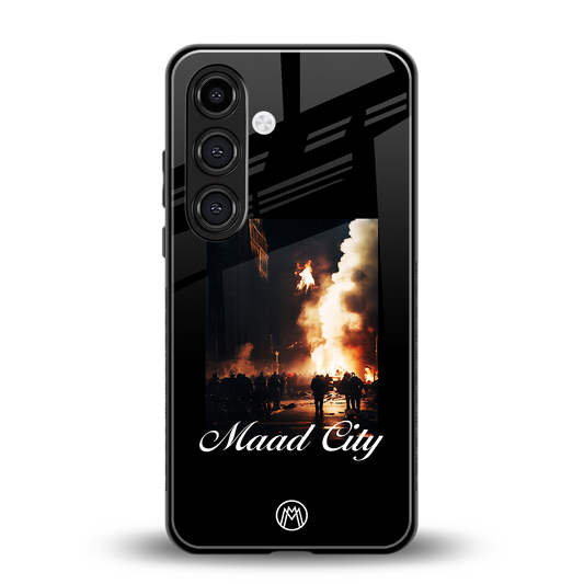 maad city back phone cover | glass case for samsung galaxy s24 fe