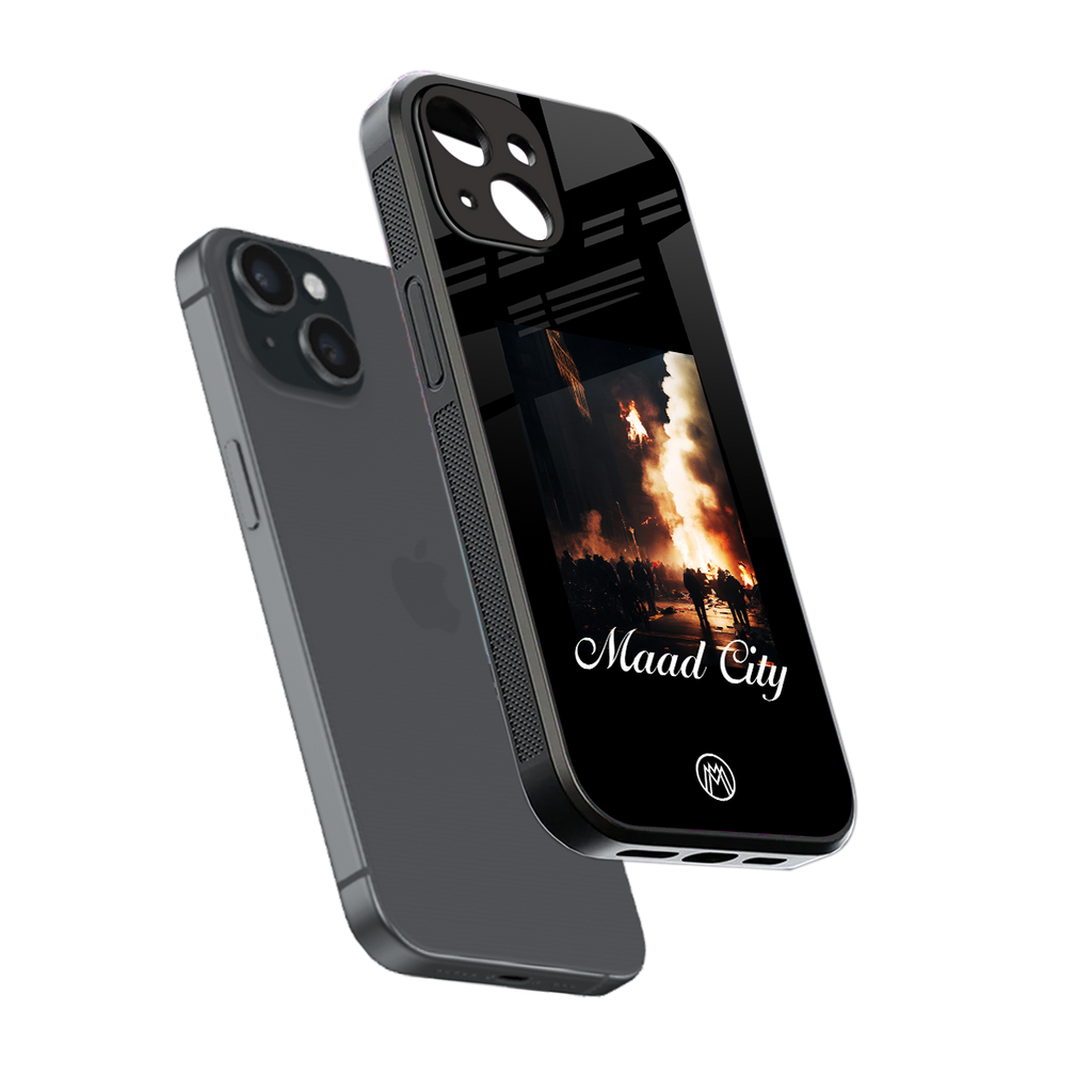 maad city back phone cover | glass case for iphone 15