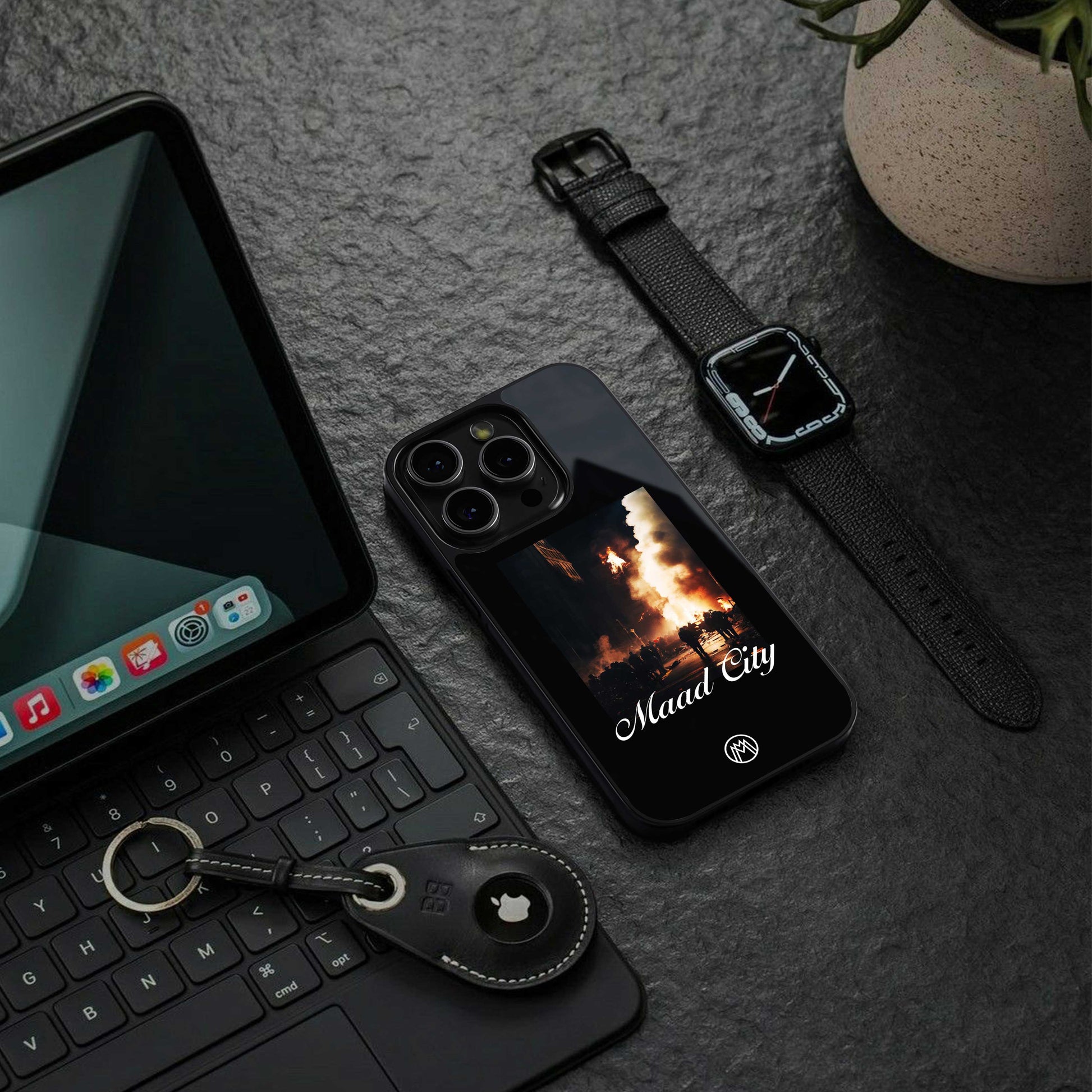 maad city back phone cover | glass case for iphone 14