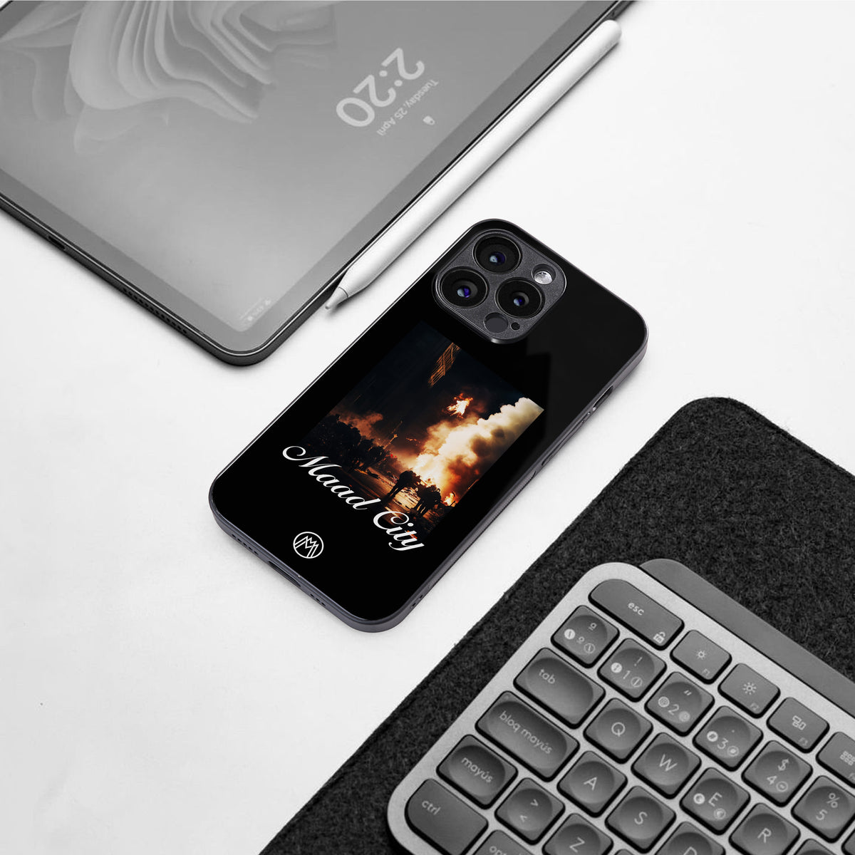 maad city back phone cover | glass case for iphone 16 pro