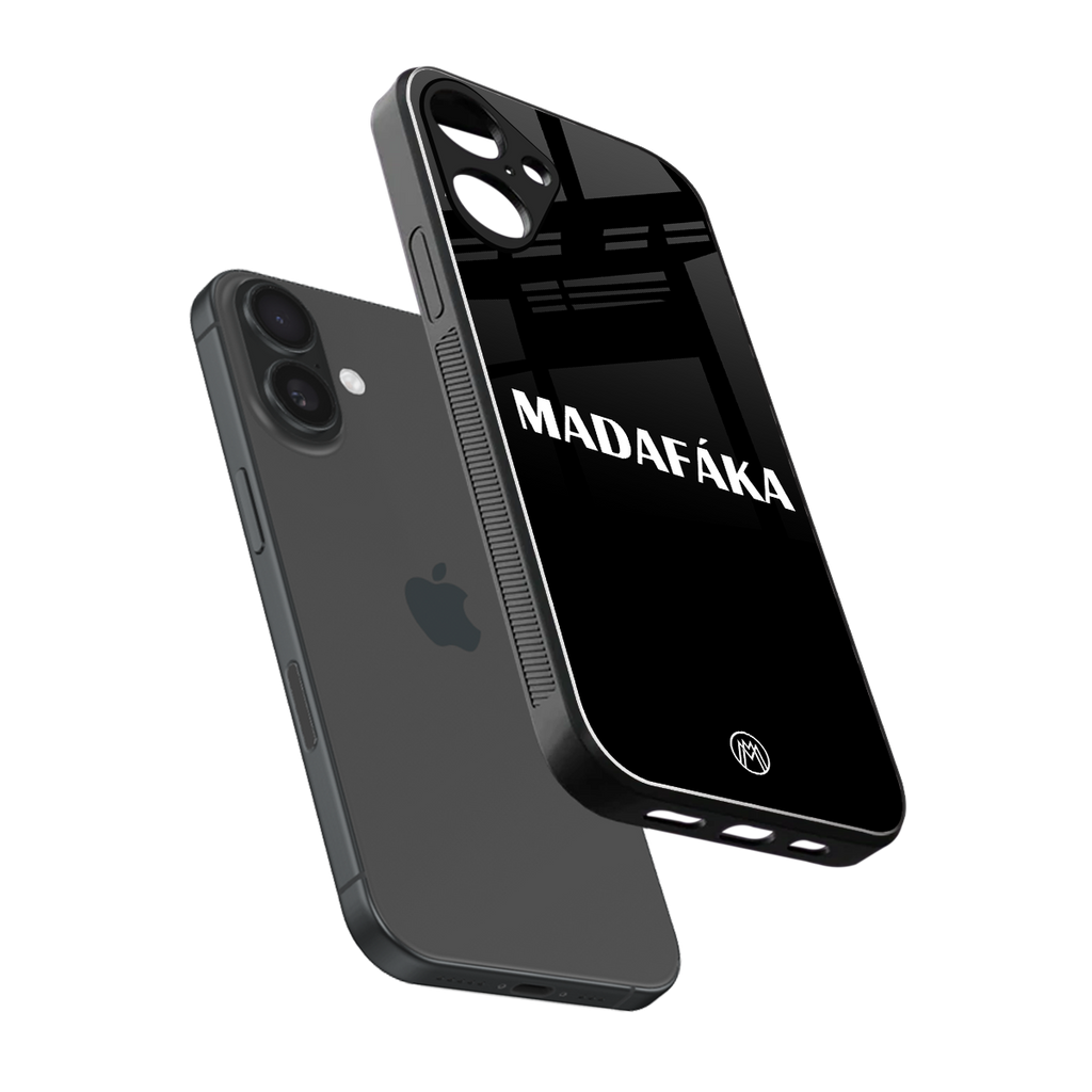 madafaka back phone cover | glass case for iphone 16 plus