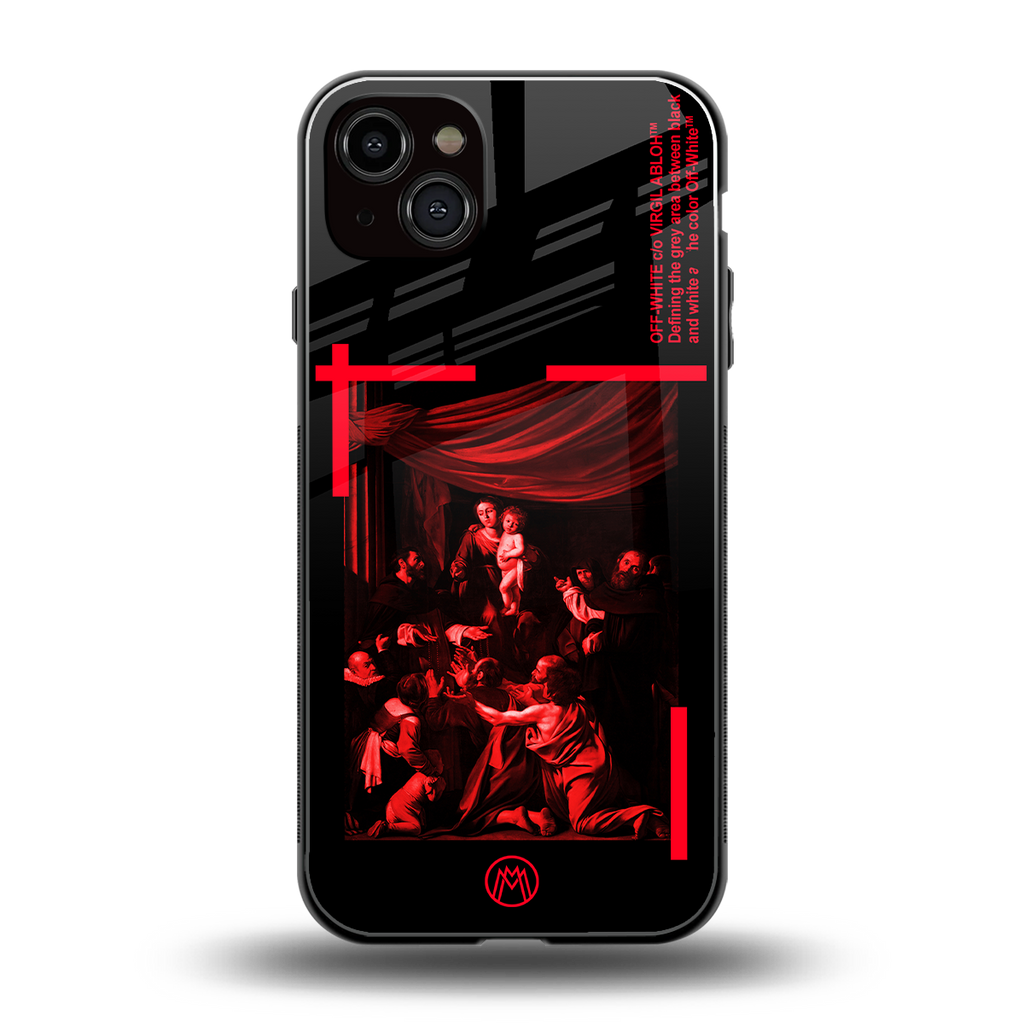 madonna of the rosary back phone cover | glass case for iphone 14 plus