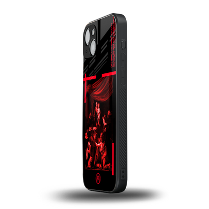 madonna of the rosary back phone cover | glass case for iphone 15 plus
