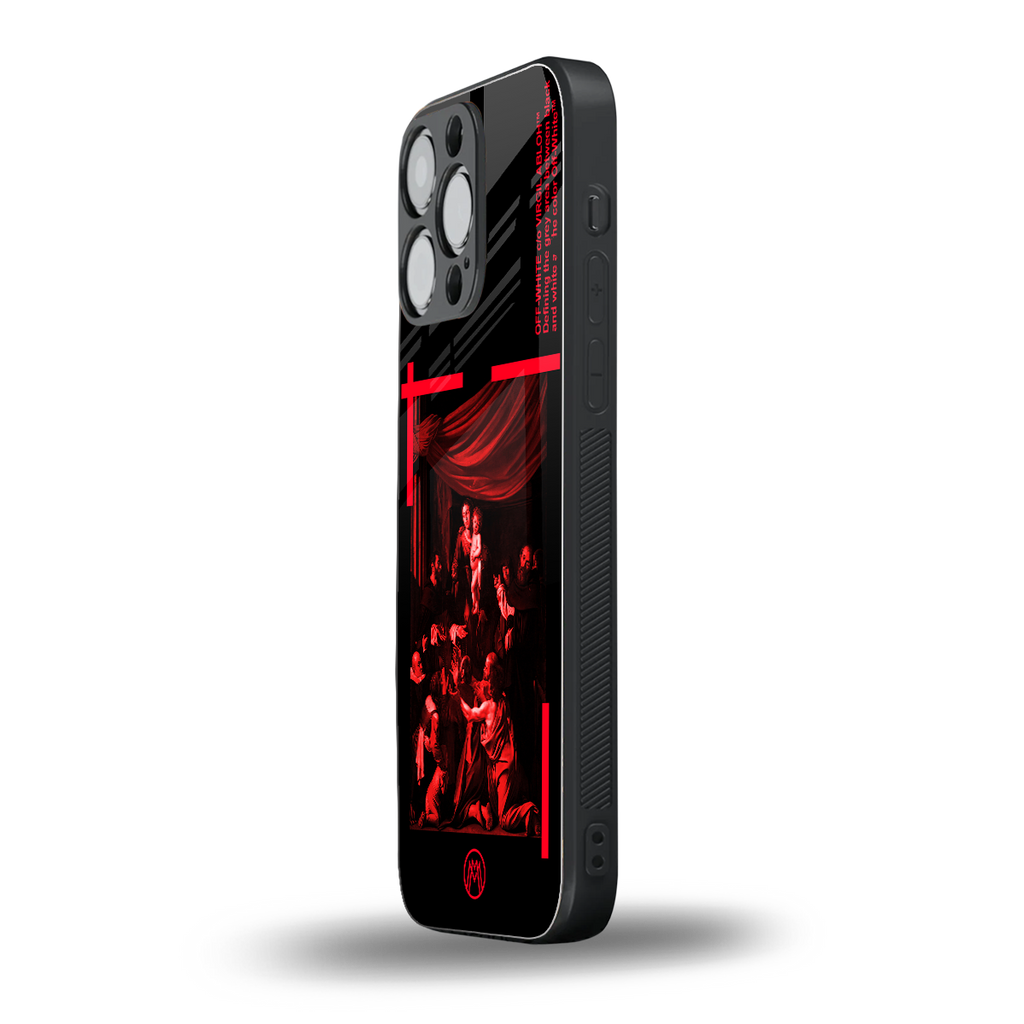 madonna of the rosary back phone cover | glass case for iphone 15 pro max