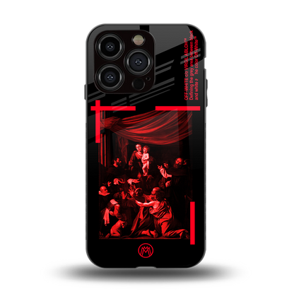 madonna of the rosary back phone cover | glass case for iphone 15 pro