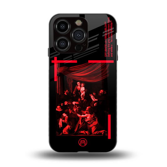 madonna of the rosary back phone cover | glass case for iphone 14 pro