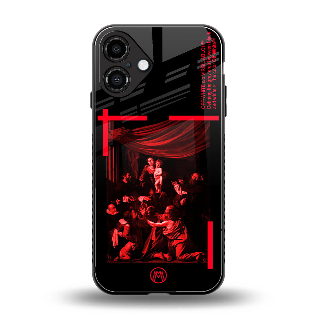 madonna of the rosary back phone cover | glass case for iphone 16 plus