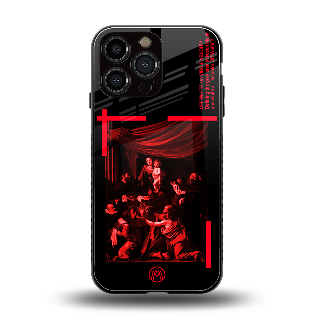 madonna of the rosary back phone cover | glass case for iphone 16 pro max