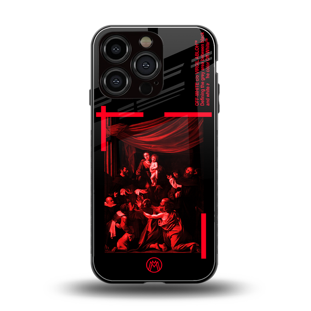 madonna of the rosary back phone cover | glass case for iphone 16 pro