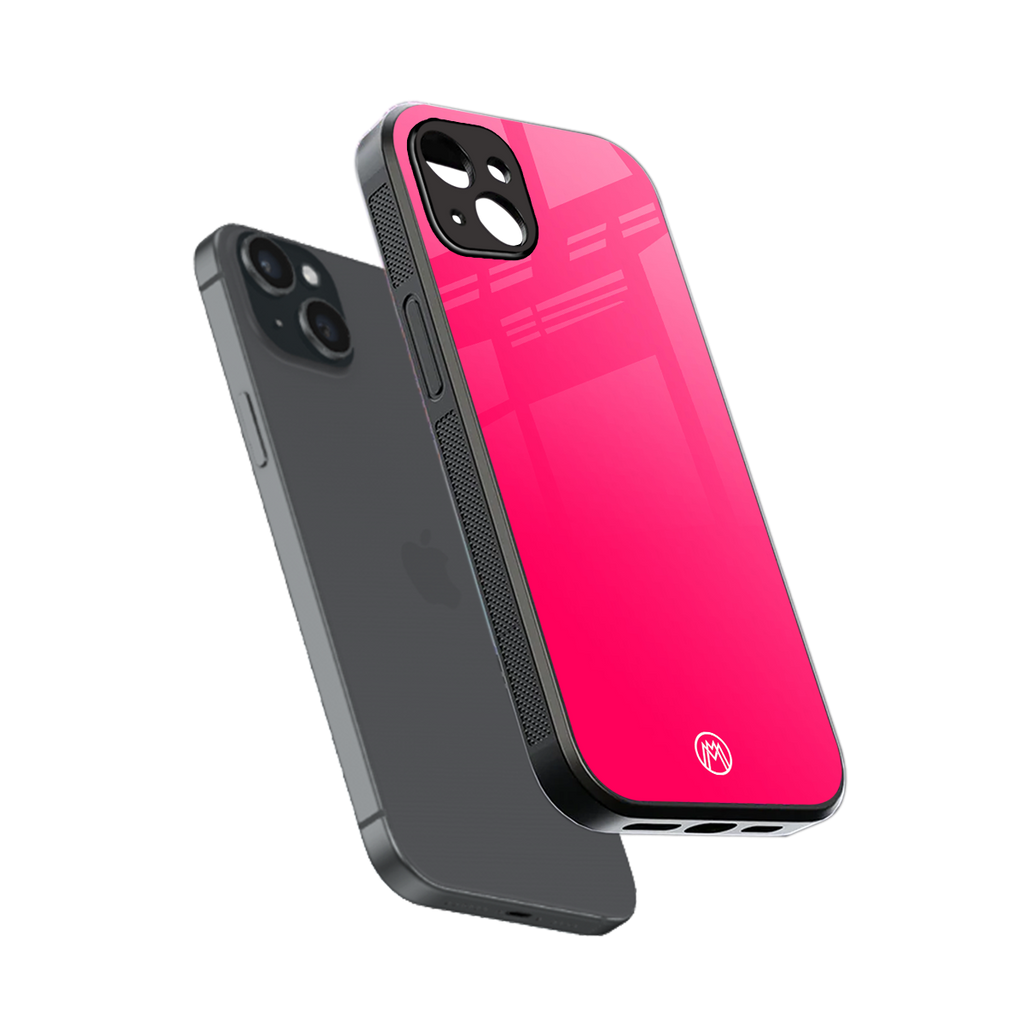 magenta paradise back phone cover | glass case for iphone 14 plus
