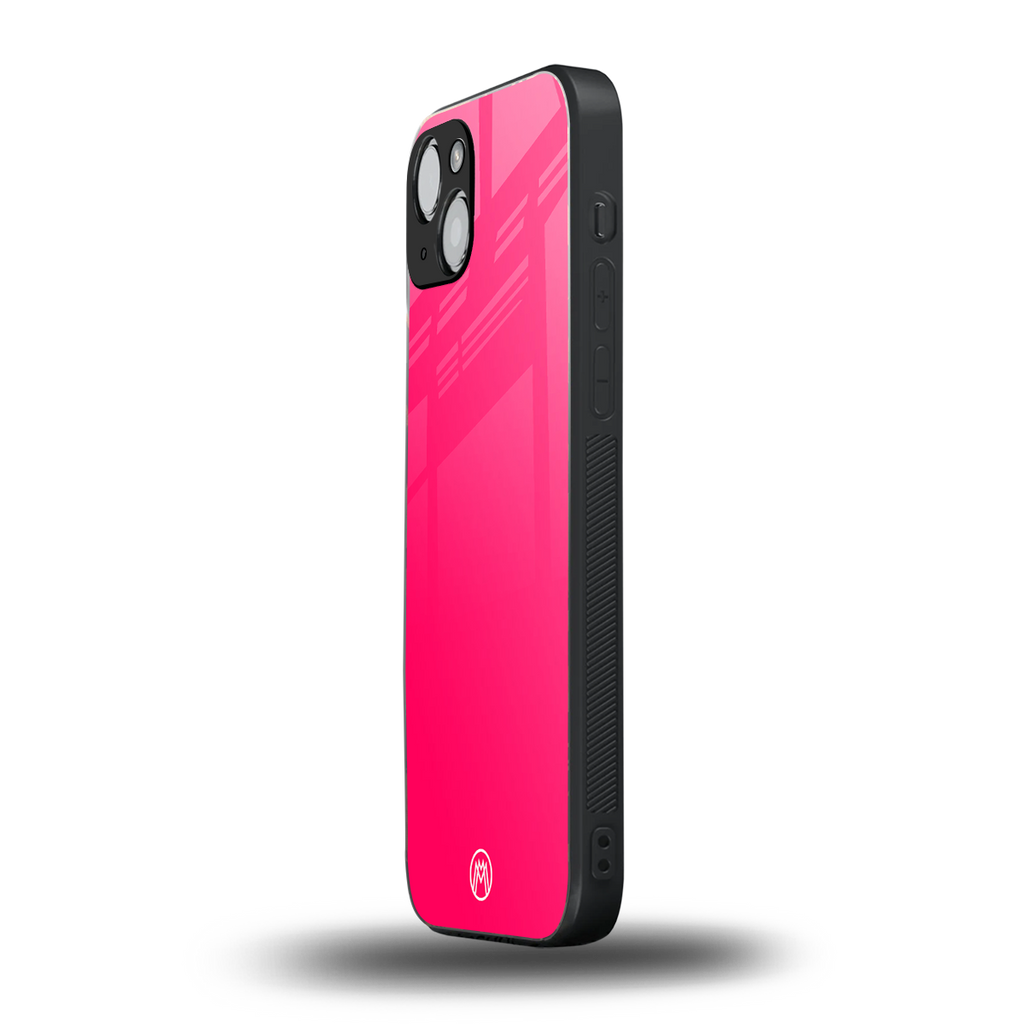 magenta paradise back phone cover | glass case for iphone 15 plus