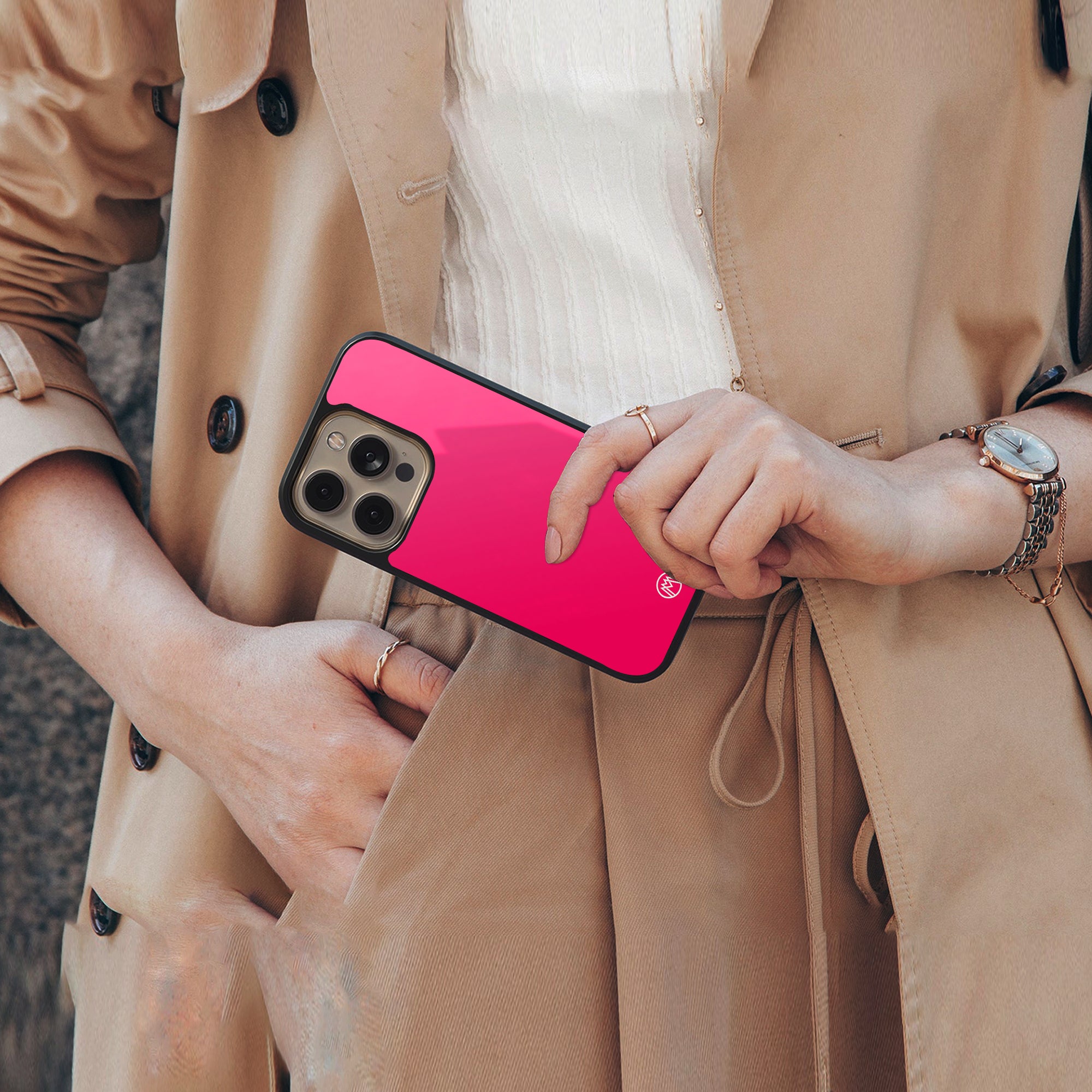 magenta paradise back phone cover | glass case for iphone 16