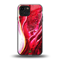 magical pink liquid marble back phone cover | glass case for iphone 13 mini