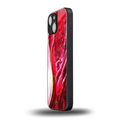 magical pink liquid marble back phone cover | glass case for iphone 13 mini