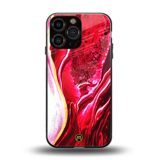 magical pink liquid marble back phone cover | glass case for iphone 13 pro max
