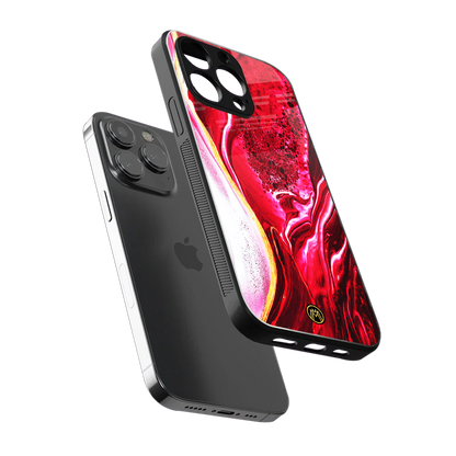 magical pink liquid marble back phone cover | glass case for iphone 13 pro max