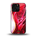 magical pink liquid marble back phone cover | glass case for iphone 13 pro