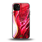 magical pink liquid marble back phone cover | glass case for iphone 14 plus