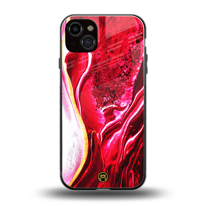 magical pink liquid marble back phone cover | glass case for iphone 14 plus