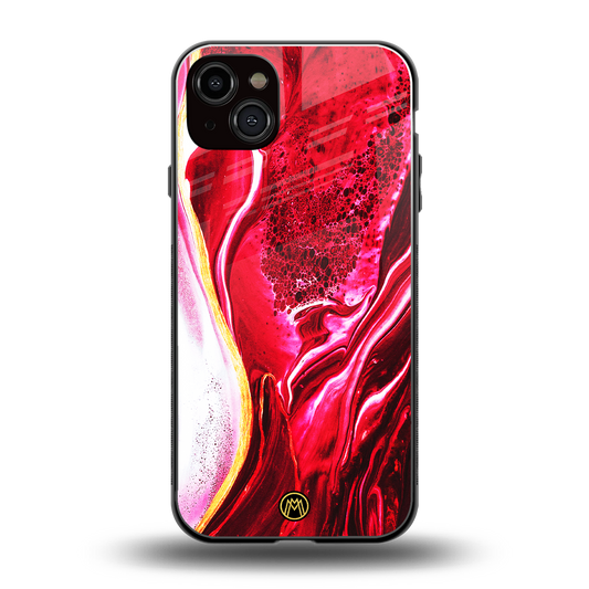 magical pink liquid marble back phone cover | glass case for iphone 14 plus
