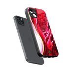 magical pink liquid marble back phone cover | glass case for iphone 14 plus