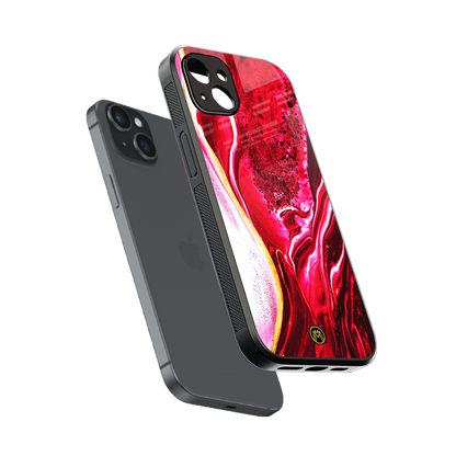 magical pink liquid marble back phone cover | glass case for iphone 14 plus