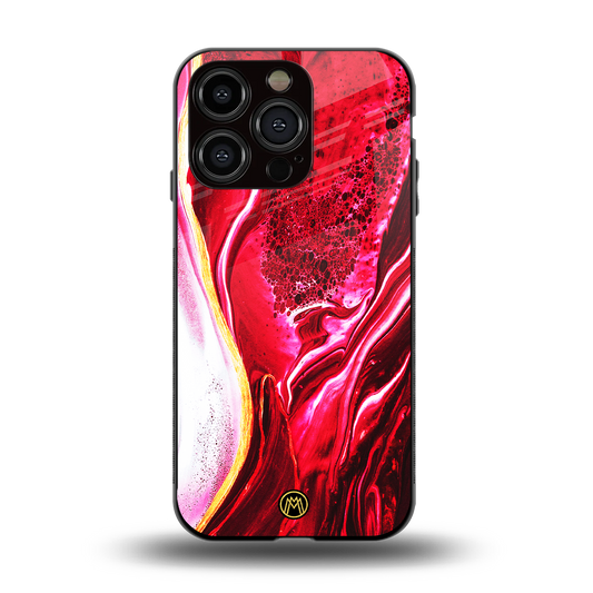 magical pink liquid marble back phone cover | glass case for iphone 14 pro