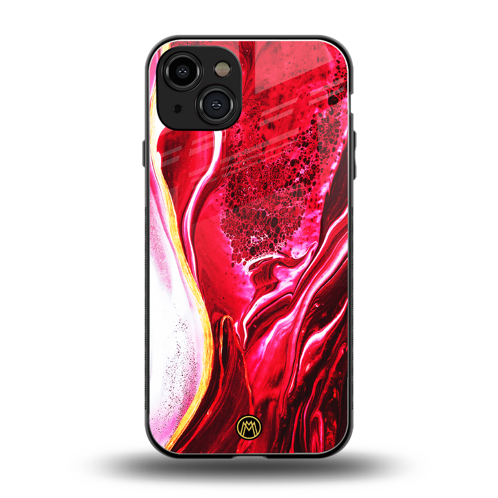 magical pink liquid marble back phone cover | glass case for iphone 15