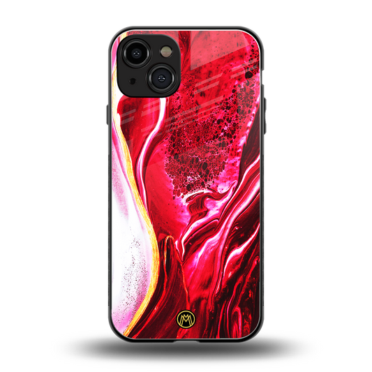 magical pink liquid marble back phone cover | glass case for iphone 15