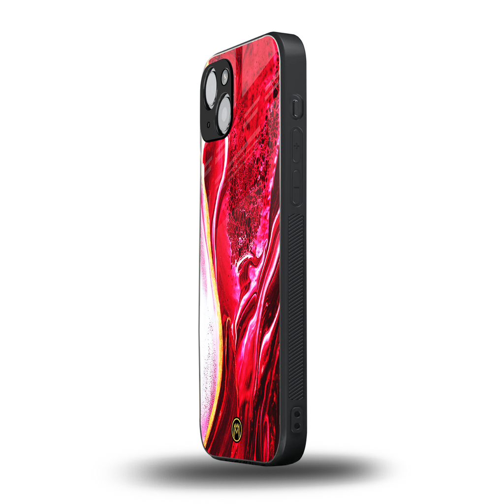 magical pink liquid marble back phone cover | glass case for iphone 15