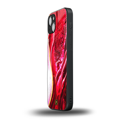 magical pink liquid marble back phone cover | glass case for iphone 15