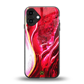magical pink liquid marble back phone cover | glass case for iphone 16 plus