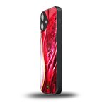 magical pink liquid marble back phone cover | glass case for iphone 16 plus