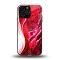 magical pink liquid marble back phone cover | glass case for iphone 16 pro max