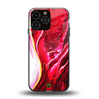 magical pink liquid marble back phone cover | glass case for iphone 16 pro max