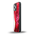 magical pink liquid marble back phone cover | glass case for iphone 16 pro max