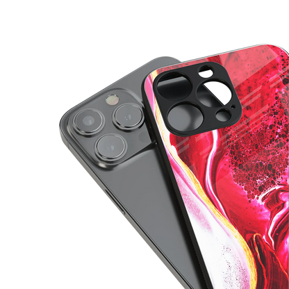 magical pink liquid marble back phone cover | glass case for iphone 13 pro max