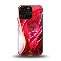 magical pink liquid marble back phone cover | glass case for iphone 16 pro