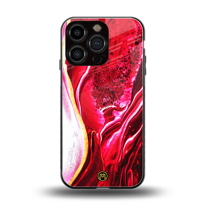 magical pink liquid marble back phone cover | glass case for iphone 16 pro