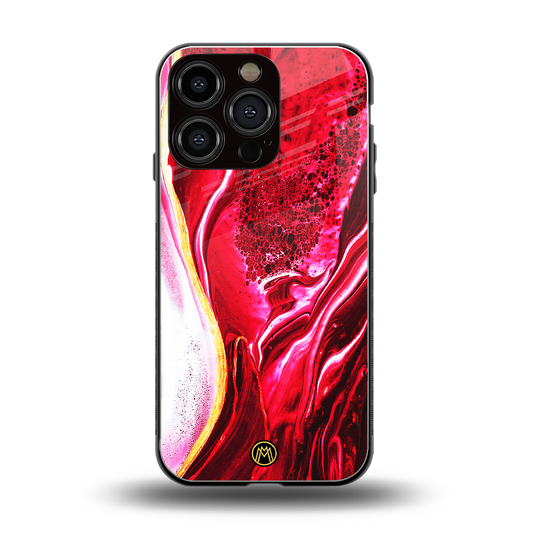 magical pink liquid marble back phone cover | glass case for iphone 16 pro